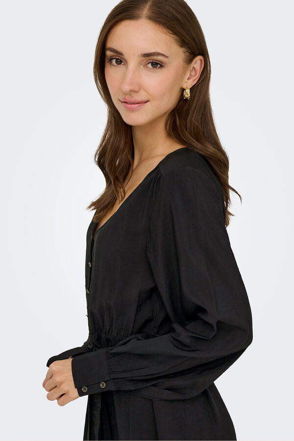 JDY Vestido corto fluido negro