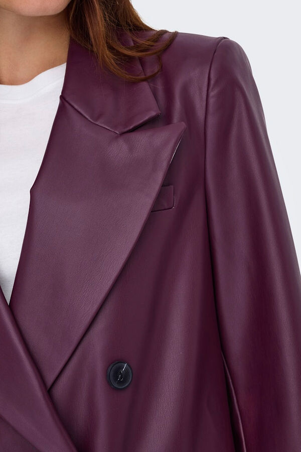 Only Blazer trespassado de couro vegano rosa