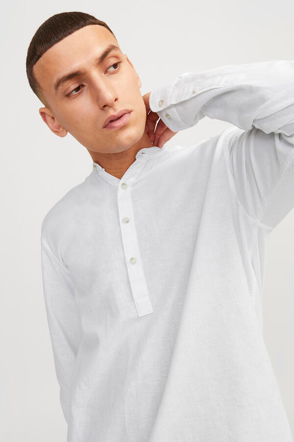 Jack & Jones Camisa con cuello mao blanco