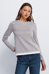 Springfield Camiseta tacto suave efecto doble prenda nude