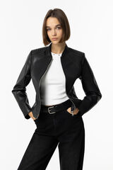 Tiffosi Jaqueta de couro sint&eacute;tico preto