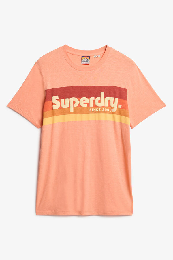 Superdry Camiseta Terrain Logo Stripe Relxed Tee rosa