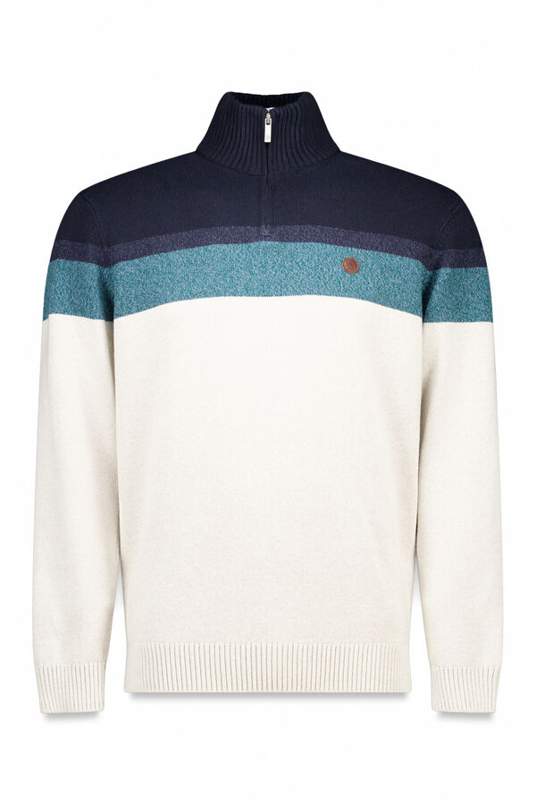 Springfield Jersey cremallera bloque color azul