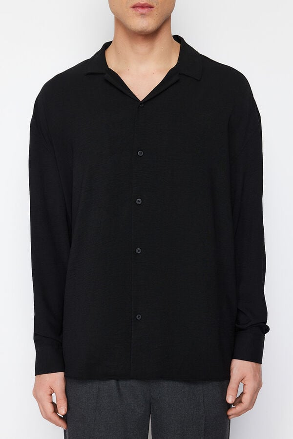 Trendyol Camisa fluida de manga comprida preto