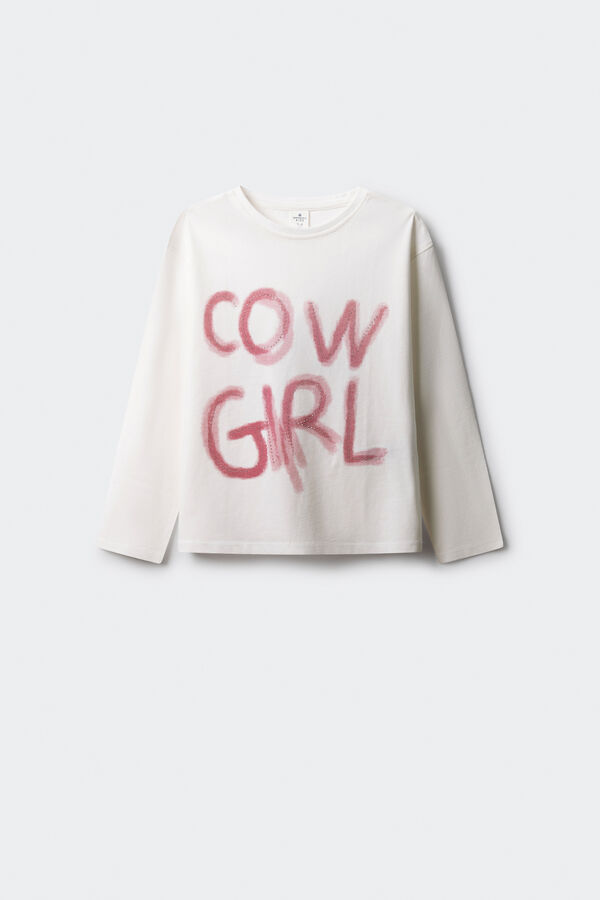 Springfield Kids Camiseta cowgirl ni&ntilde;a marfil