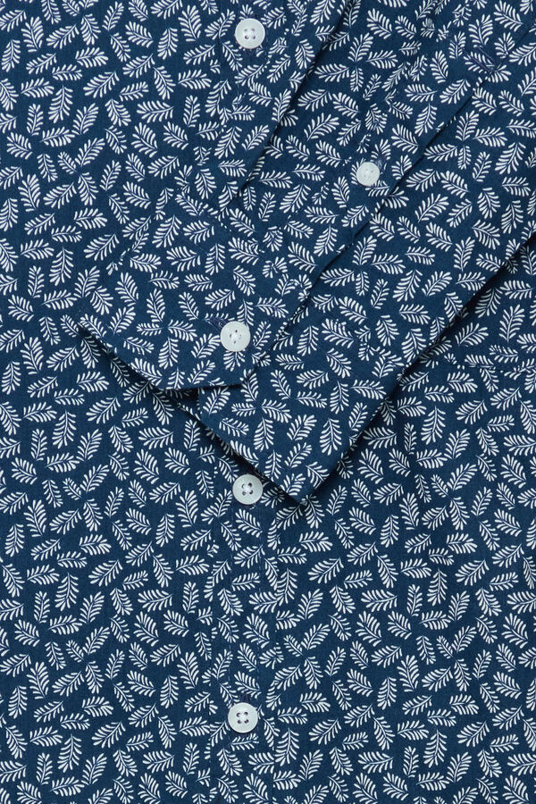 Blend Camisa Manga Comprida Bhagge   azul