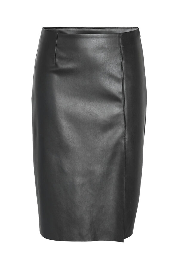 Noisy May Falda midi polipiel negro