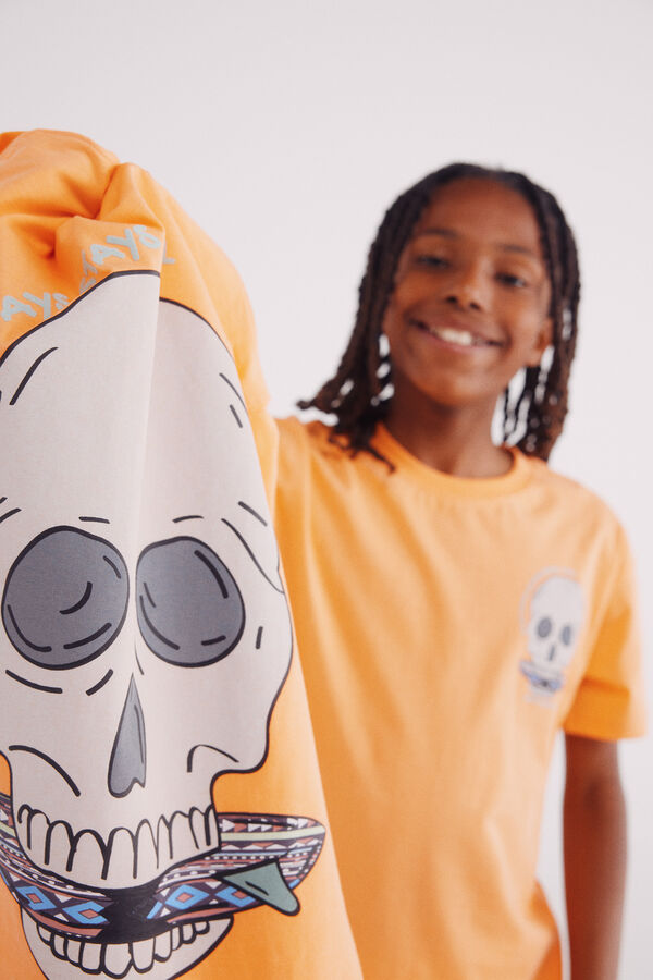 Springfield Kids Camiseta com caveira de menino vermelho