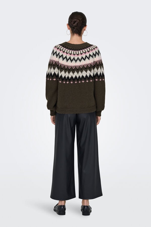 JDY Jersey de punto estampado marr&oacute;n