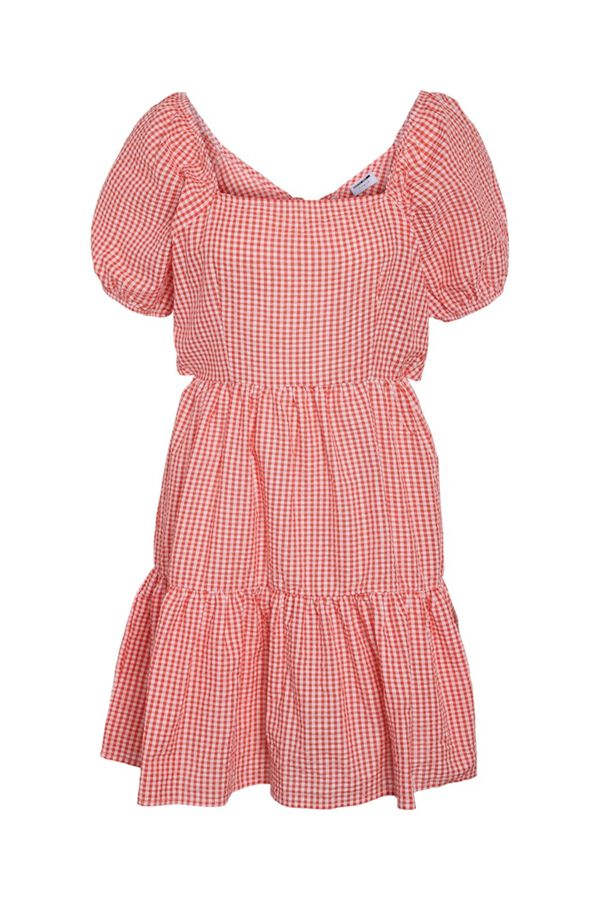 Noisy May Vestido curto com la&ccedil;ada nas costas vermelho