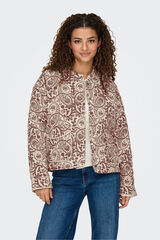 Only Casaco acolchoado estampado bege