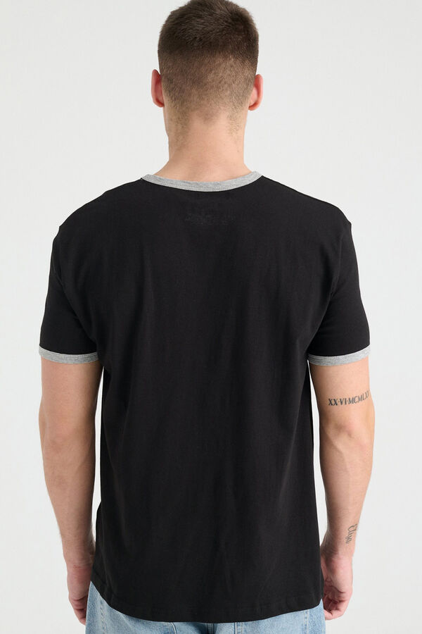 Inside Camiseta B&aacute;sica Con Contrastes negro