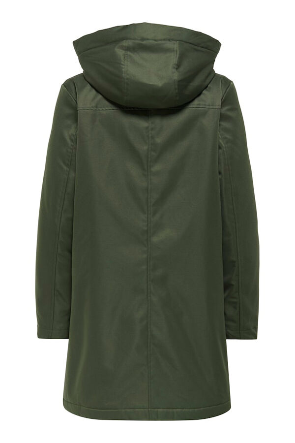 Only Parka con capucha verde