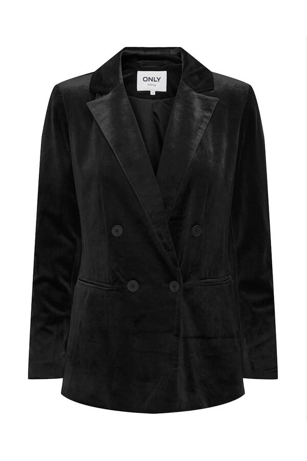 Only Blazer de veludo trespassado preto