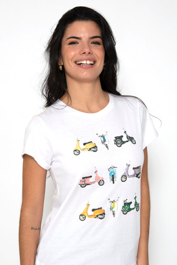 Brave Soul T-shirt de manga curta estampada branco