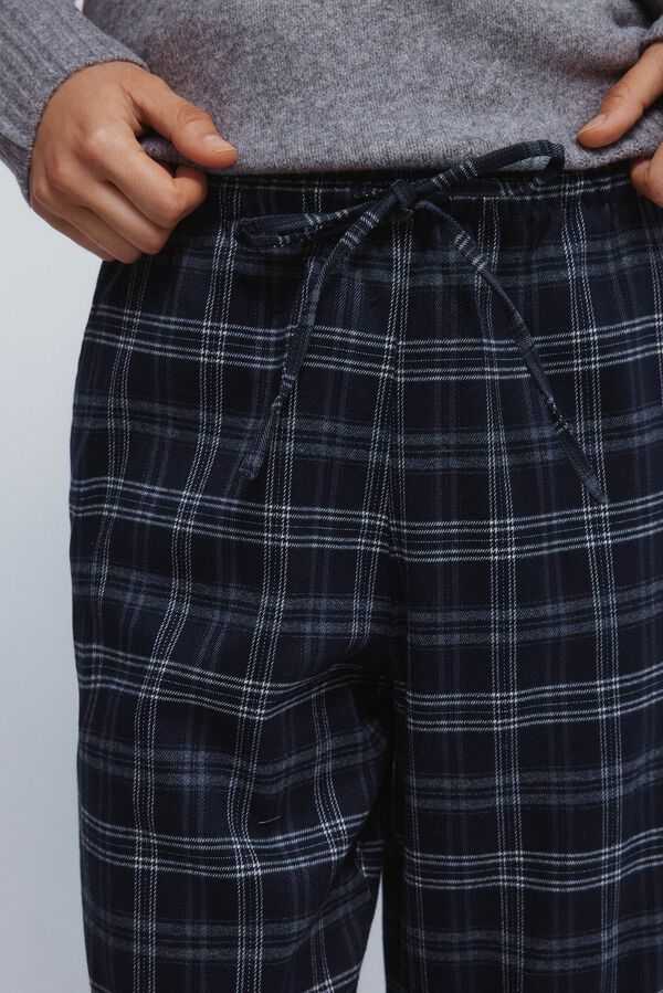 Springfield Pantalones jogger cuadros azul