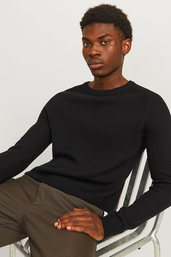 Jack & Jones Jersey b&aacute;sico liso negro