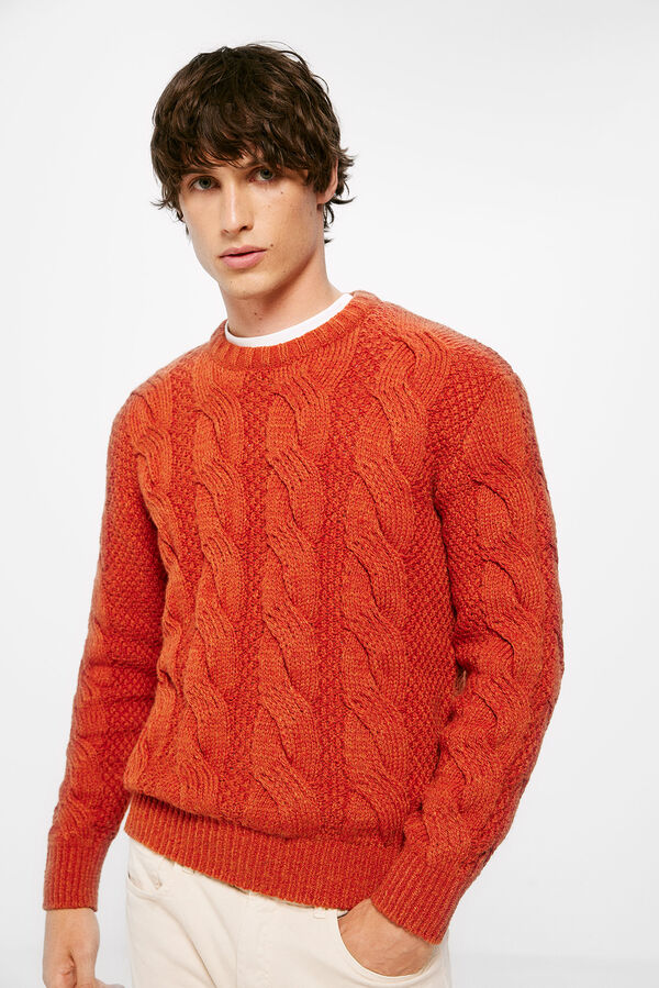 Springfield Camisola grossa de aranês borgonha