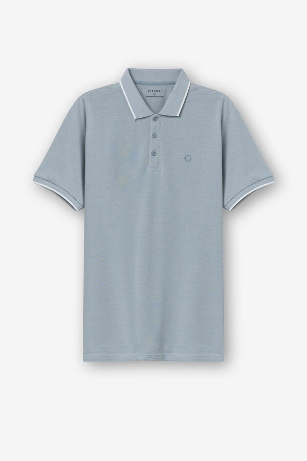 Tiffosi Polo Piqu&eacute; Detalle Estampado con Relieve azul