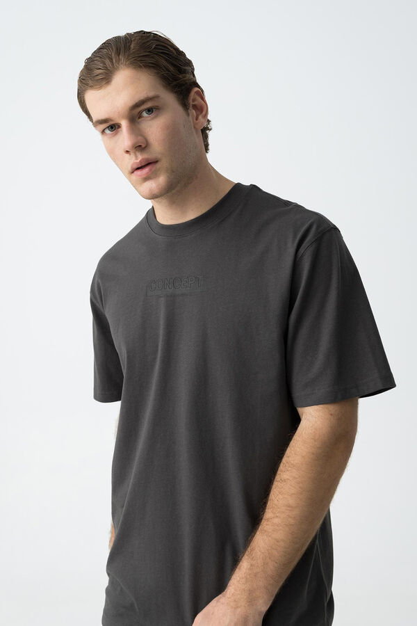 Tiffosi T-shirt estampada  cinzento