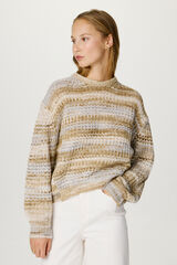 Jack & Jones Camisola de malha de decote redondo cru