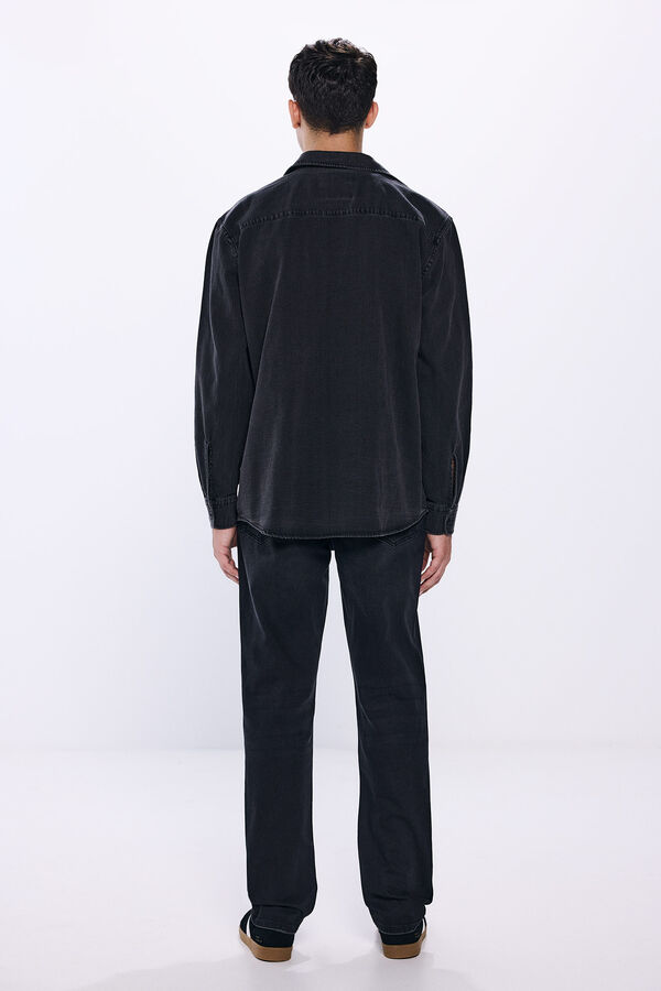 Springfield Calça jeans preta regular cinzento