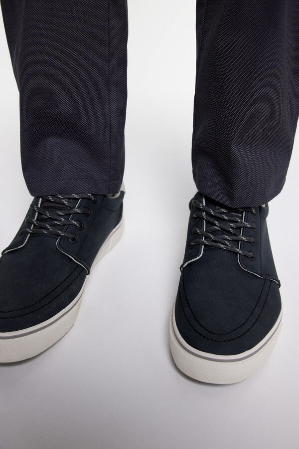 Springfield Calças chino formais estrutura bicolor cinzento