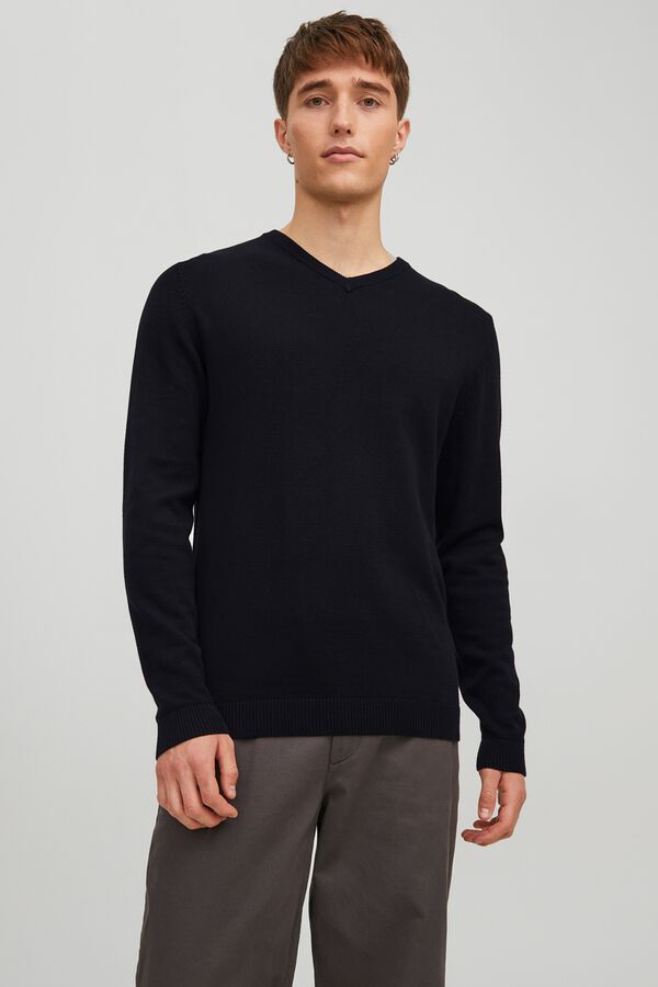 Jack & Jones Camisola de gola em bico preto
