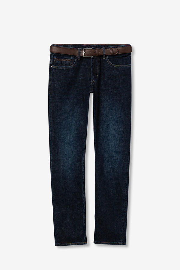 Tiffosi Vaqueros Leo Comfort Fit Con Cintur&oacute;n azul