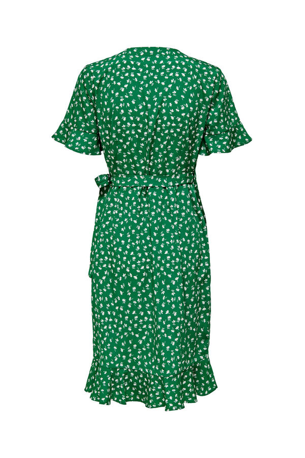 Only Vestido curto cruzado verde