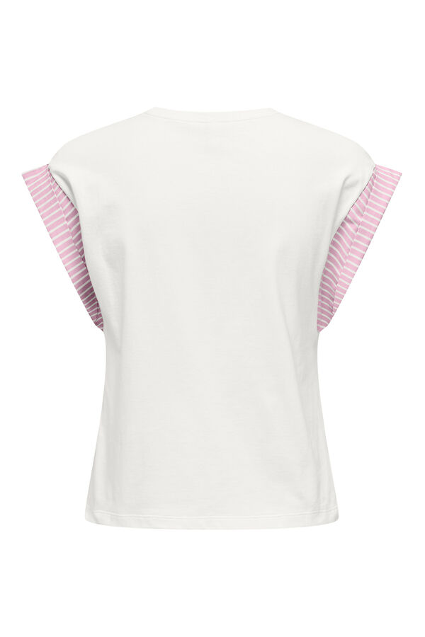 Only T-shirt de manga curta bege