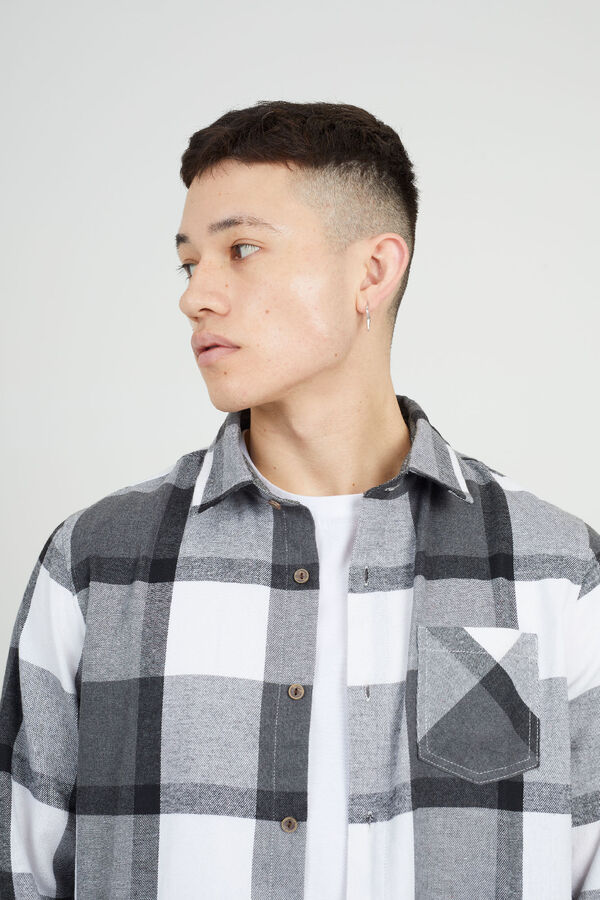 Brave Soul Camisa a cuadros gris