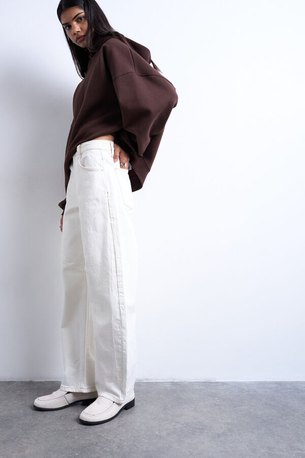 Topshop Jeans barrel fit branco