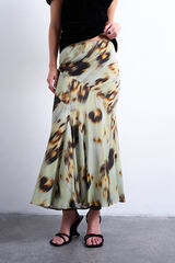Topshop Saia midi de viscose verde