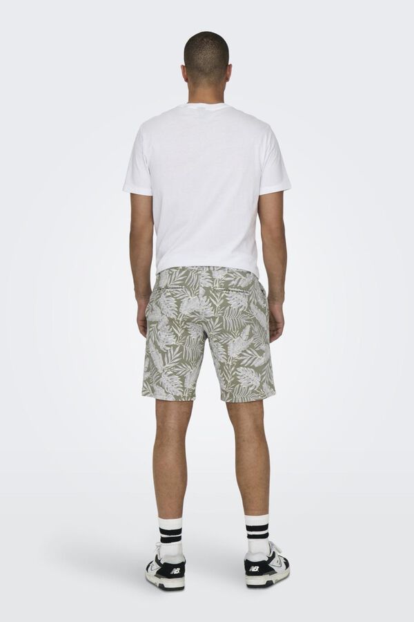 Only & Sons Bermudas com estampado de folhas verde