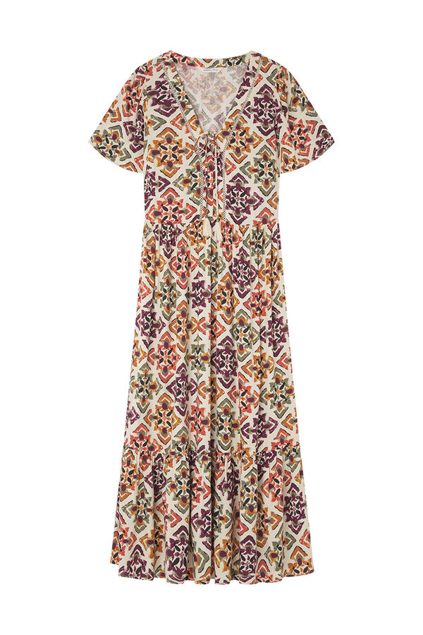 Springfield Vestido Midi Escote Lazo estampado