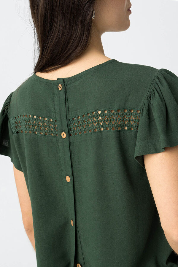 Tiffosi Blusa com folhos verde