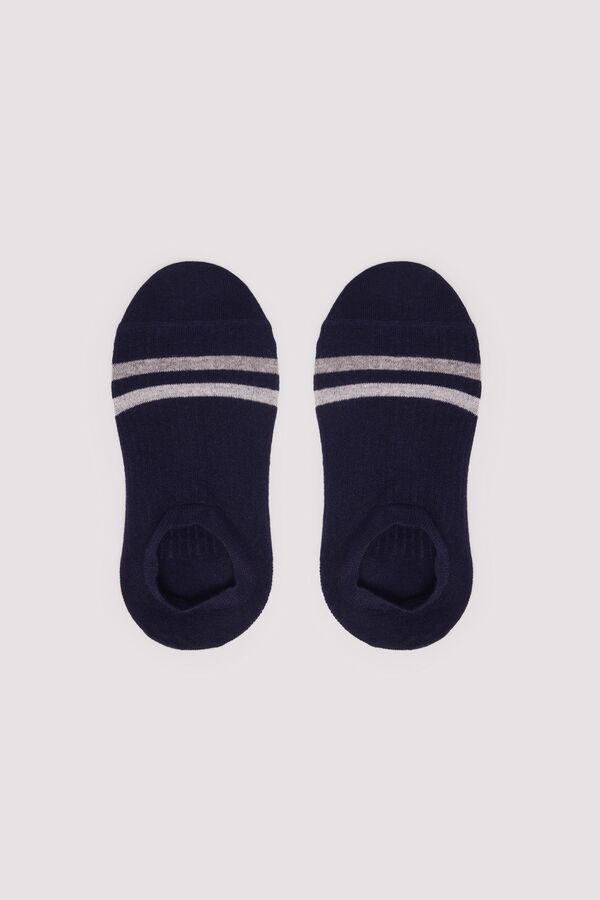 Springfield Calcet&iacute;n invisible rayas contraste canal&eacute; azul