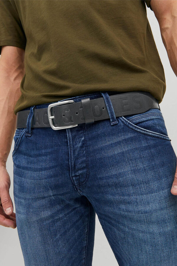 Jack & Jones Cintur&oacute;n de piel negro