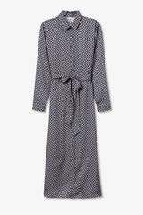 Tiffosi Vestido Camisa de Cetim com Cinto azul