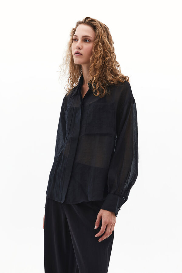 Oxxo Camisa de mangas bufantes preto