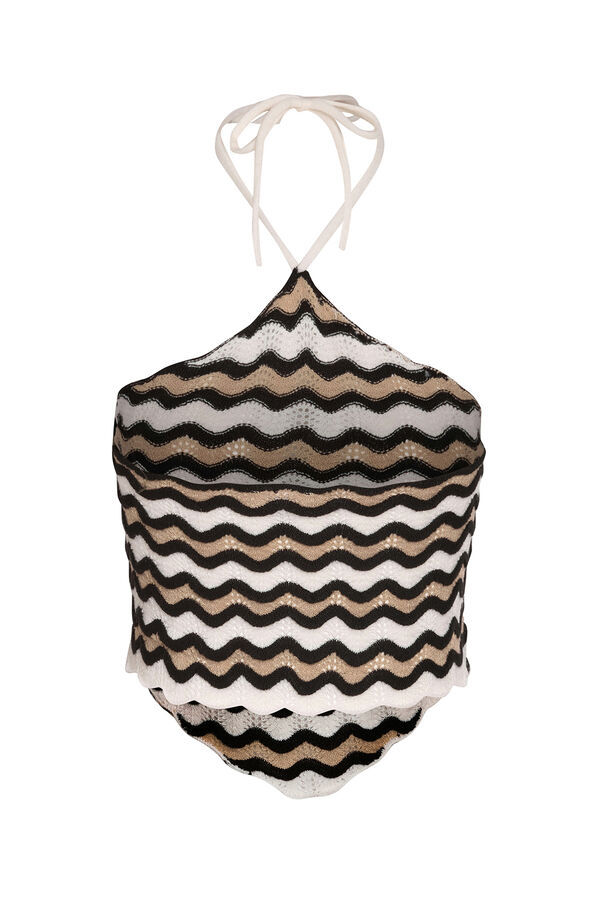 Noisy May top de crochet halter cinzento