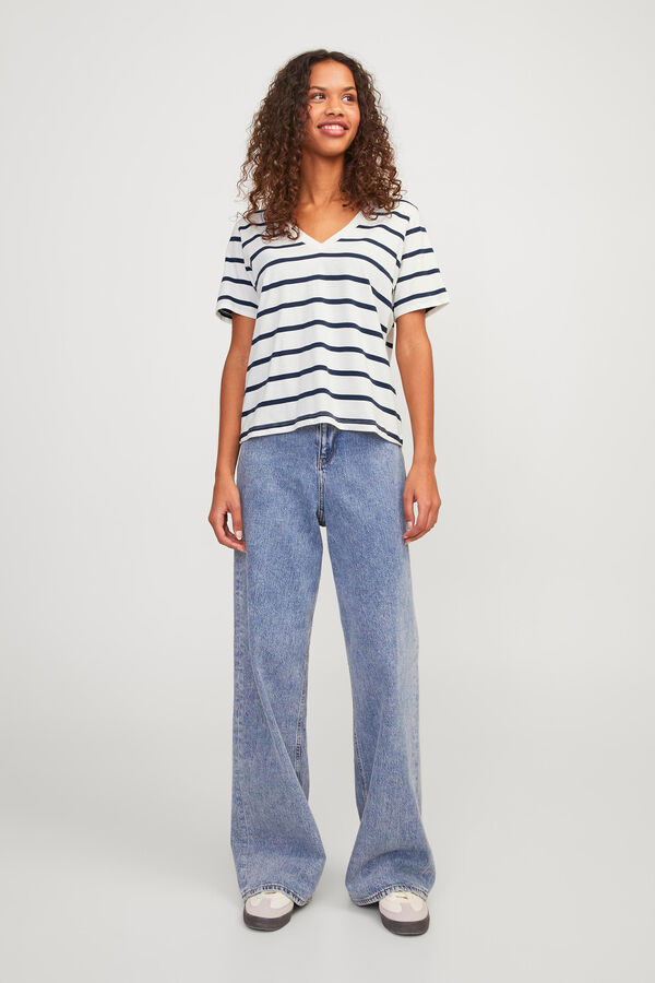 Jack & Jones Camiseta algod&oacute;n de rayas beige