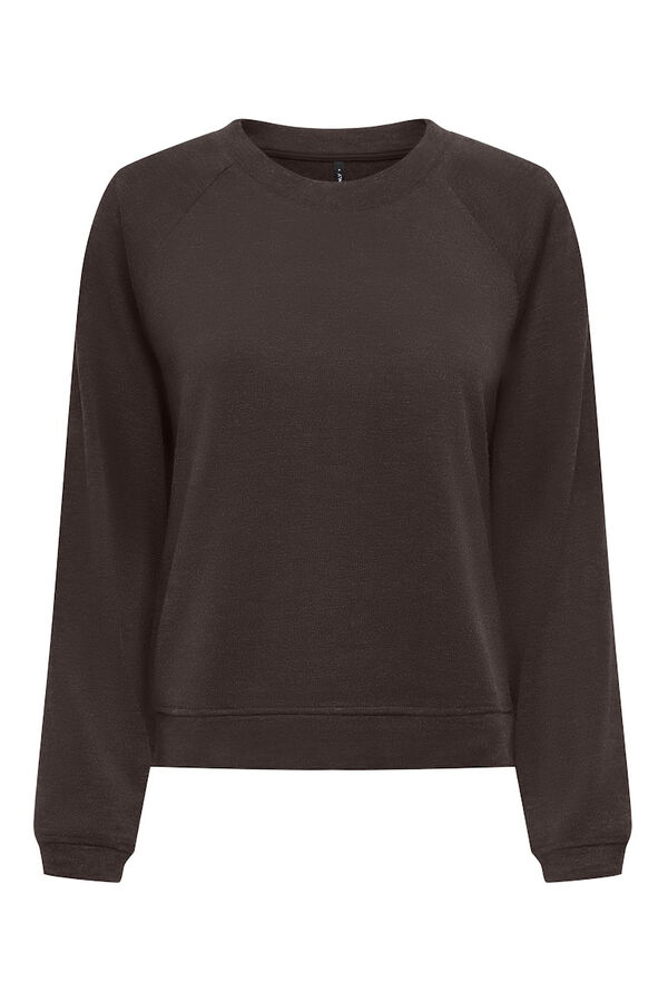 Only Top de pel&uacute;cia de manga manga castanho