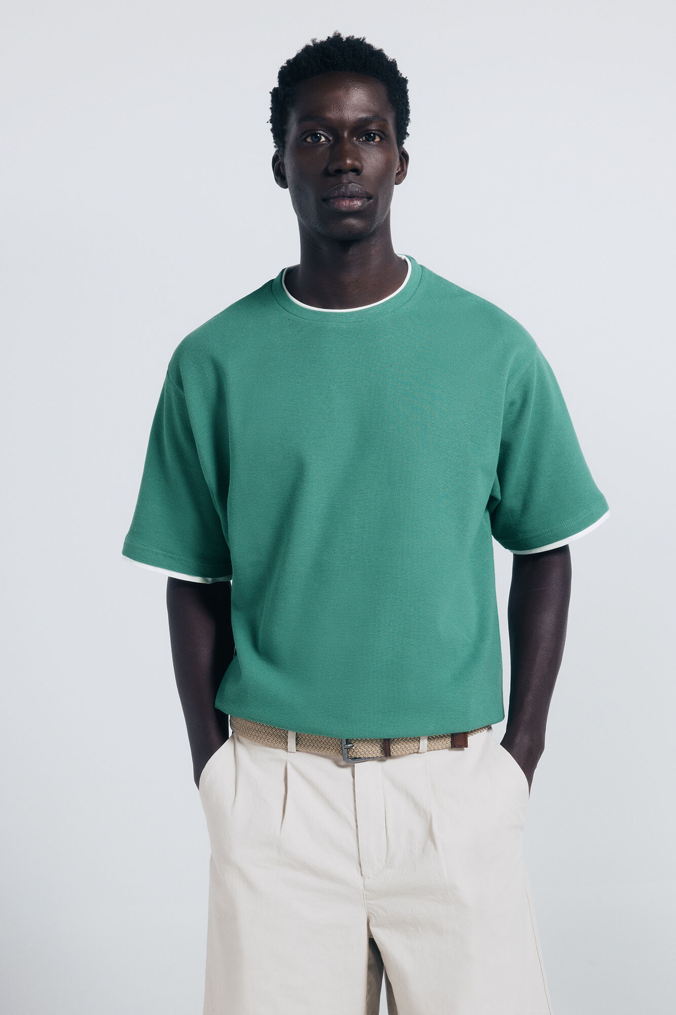 Springfield Camiseta doble mini waffle