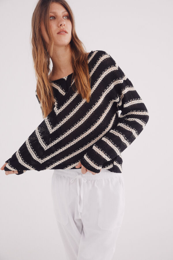 Springfield Pantalón jogger lyocell algodón blanco