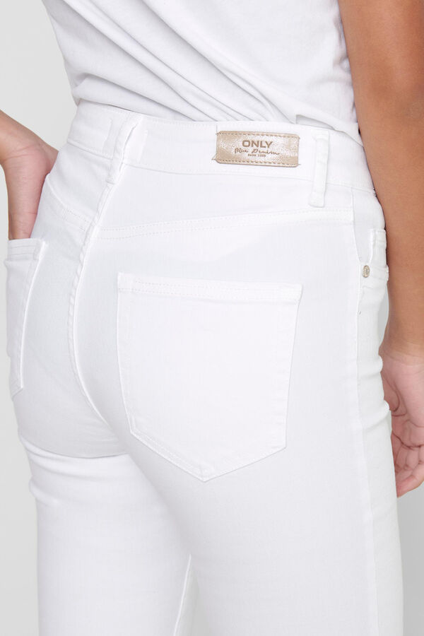 Springfield Jeans cigarro cintura média branco