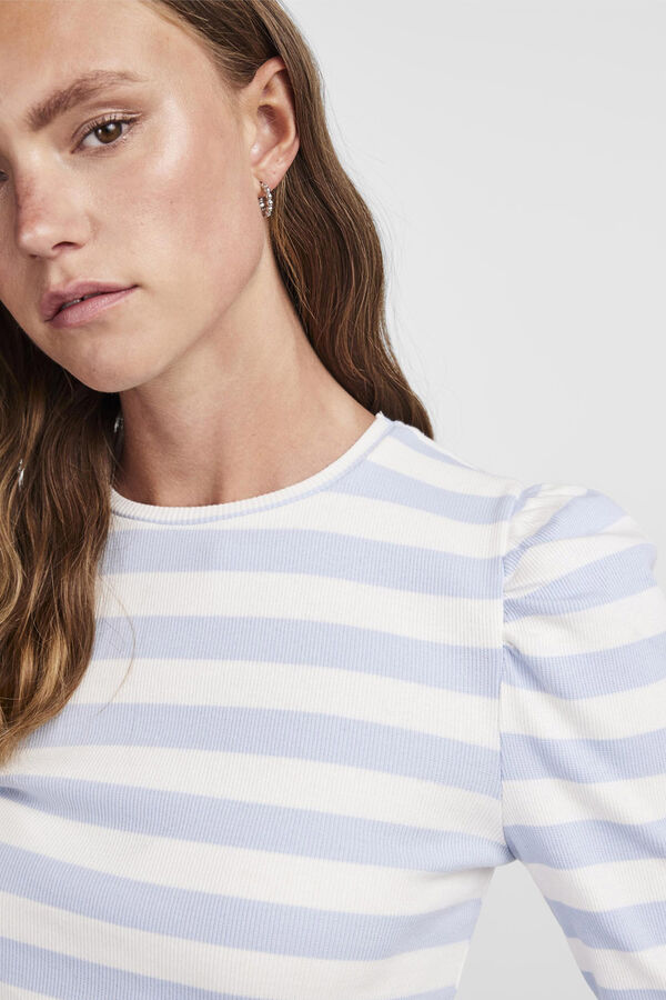 Pieces Top de algod&oacute;n de manga larga blanco