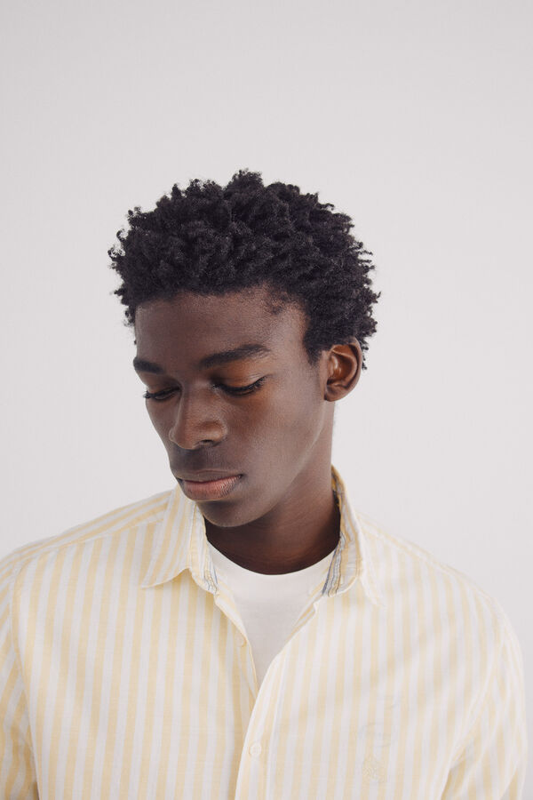 Springfield Camisa riscas de algod&atilde;o estampado