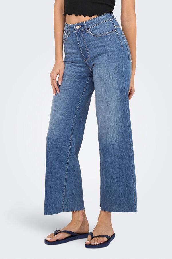 Only Jeans Wide Leg cropped azul